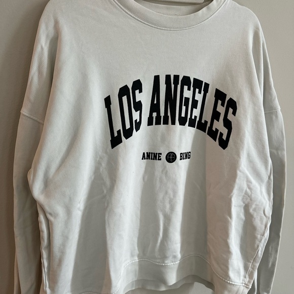 - Anine Bing White Crewneck Sweater with Los Angeles Print - Picture 4 of 10